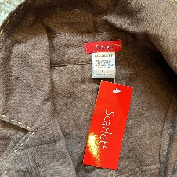 Cocoa Brown Belted Cotton Coat Dress Trench Style Women’s Size L NWT - Picture 12 of 12